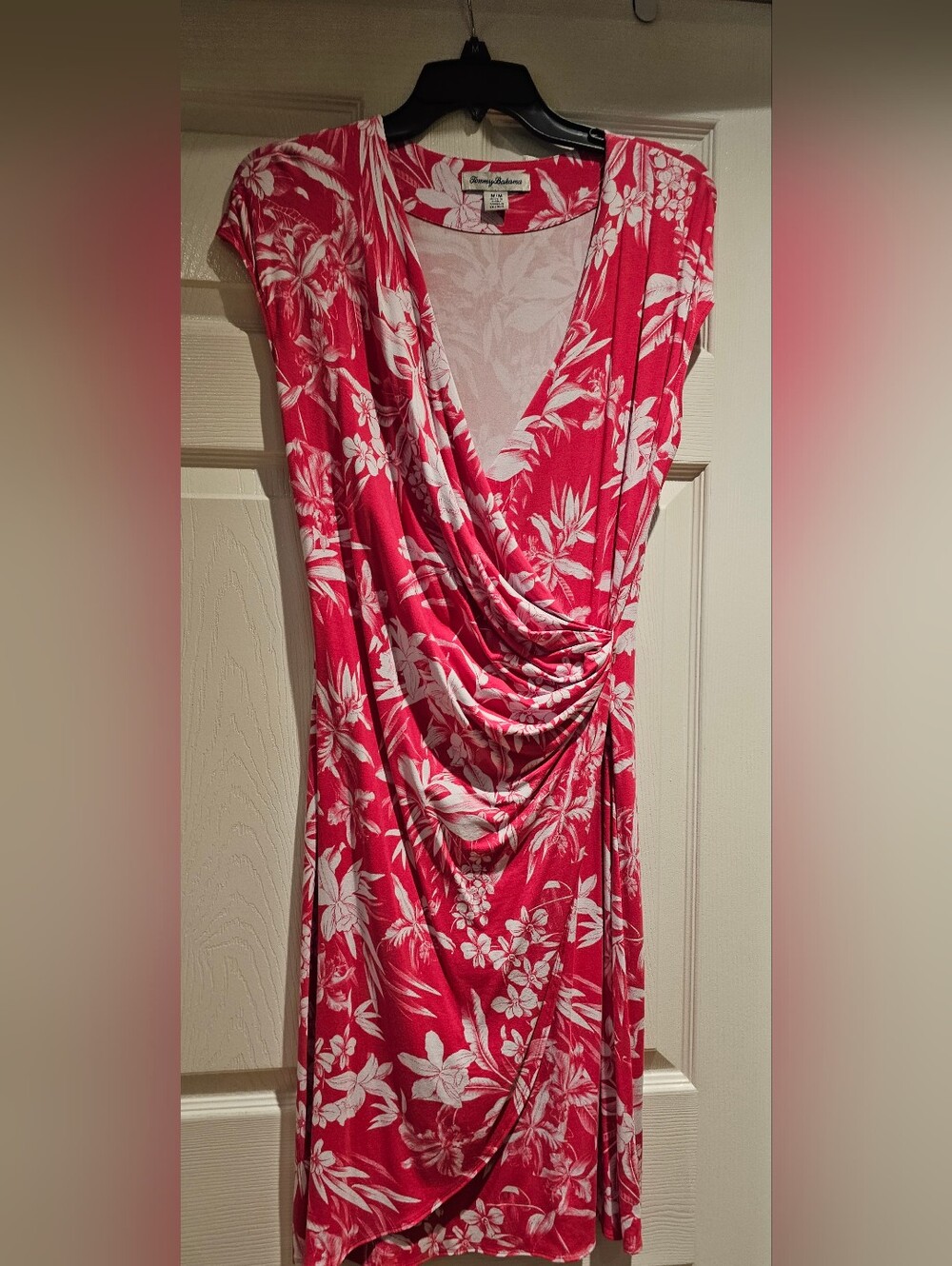 Tommy Bahama Coral Pink Tropical Print Top